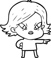 cartoon stressed woman