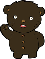 cartoon unhappy black teddy bear