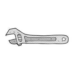 freehand drawn cartoon spanner