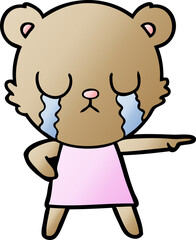 crying bear cartoon chraracter