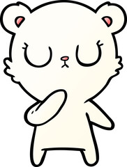 peaceful cartoon polar bear