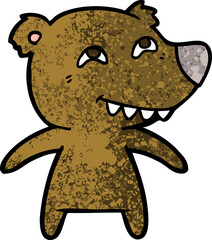 cartoon bear showing teeth
