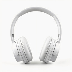 Beautiful white wireless headphones isolated on white background. Job ID: aa8ece7b-817a-496c-ab4f-4b7596dc551d