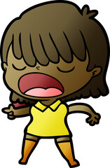 cartoon woman talking loudly