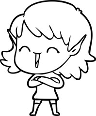 cartoon elf girl