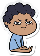 sticker of a cartoon angry man