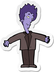 sticker of a cartoon happy vampire