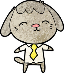 happy cartoon office worker dog