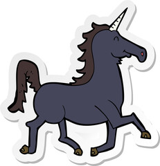 sticker of a cartoon unicorn