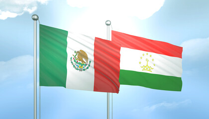 Mexico and Tajikistan Flag Together A Concept of Relations