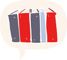 cartoon books with speech bubble in retro style