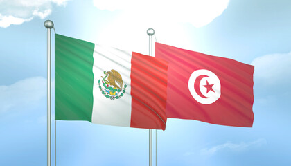 Mexico and Tunisia Flag Together A Concept of Relations