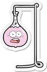 sticker of a cartoon science experiment