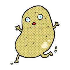 freehand drawn cartoon potato running