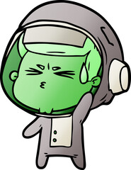 cartoon stressed astronaut