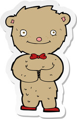 sticker of a cartoon teddy bear