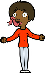 cartoon woman telling lies