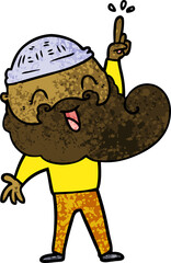 happy bearded man with great idea