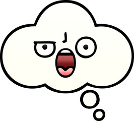 gradient shaded cartoon of a thought bubble