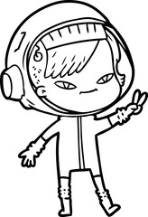 cartoon astronaut woman