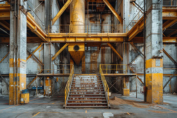 wallpaper of agro storage granary elevator at an agro processing plant for processing drying cleaning and storing agricultural products flour cereals and grain Granary bunkering of bulk cargoes  - obrazy, fototapety, plakaty