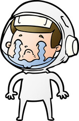 cartoon crying astronaut