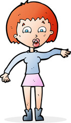 cartoon surprised woman