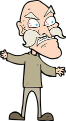 cartoon angry old man