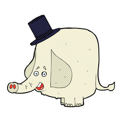 cartoon elephant in top hat