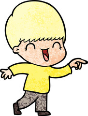 happy cartoon boy