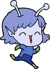 cartoon alien girl laughing