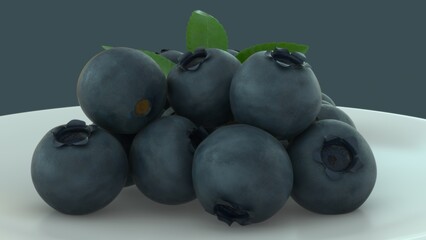 Blue berry fruit isolated in background 3d illustrator