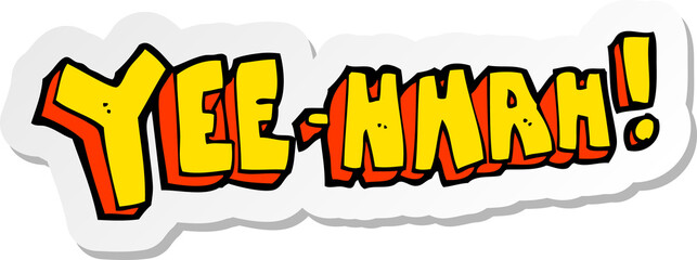 sticker of a yee hah cartoon