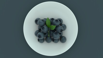 Blue berry fruit isolated in background 3d illustrator