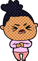 cartoon angry woman
