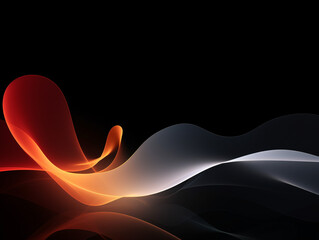 A vibrant abstract wave of red and white light against a dark backdrop