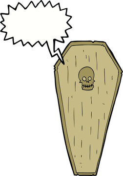 recommend clip art: spooky cartoon coffin with speech bubble
