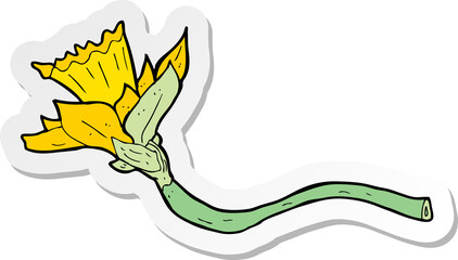 Naklejka premium sticker of a cartoon daffodil flower