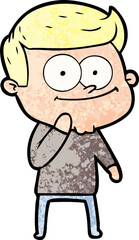 cartoon happy man