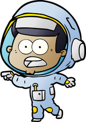 cartoon surprised astronaut