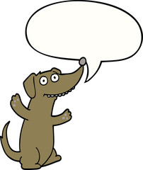 cartoon dog with speech bubble