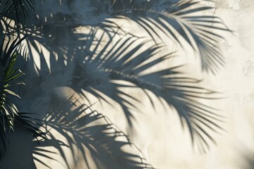 Mysterious Shadow palm leaves. Plant tropic. Generate Ai