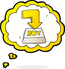 freehand drawn thought bubble cartoon computer key buy symbol