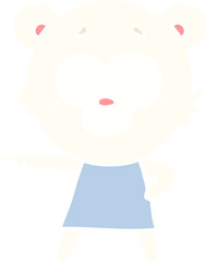 nervous polar bear flat color style cartoon