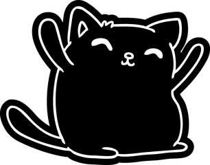 cartoon icon of cute kawaii cat