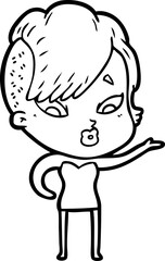cartoon surprised girl