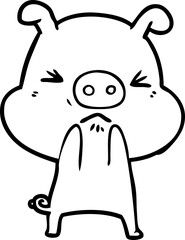 cartoon angry pig