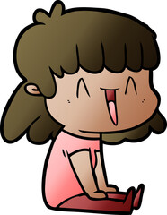 cartoon happy girl