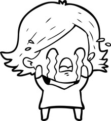 cartoon woman crying