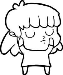 cartoon indifferent woman